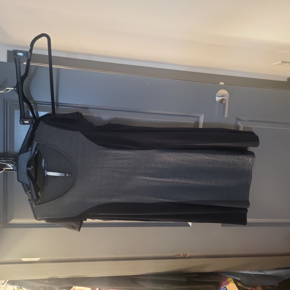 Gray and black swing dress